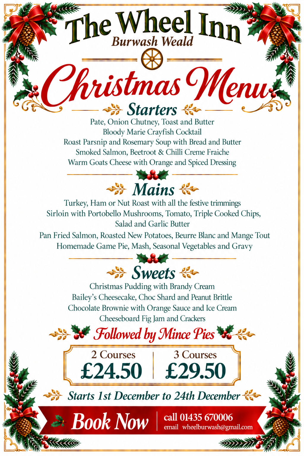 The Wheel Inn Christmas Menu (4) (1)